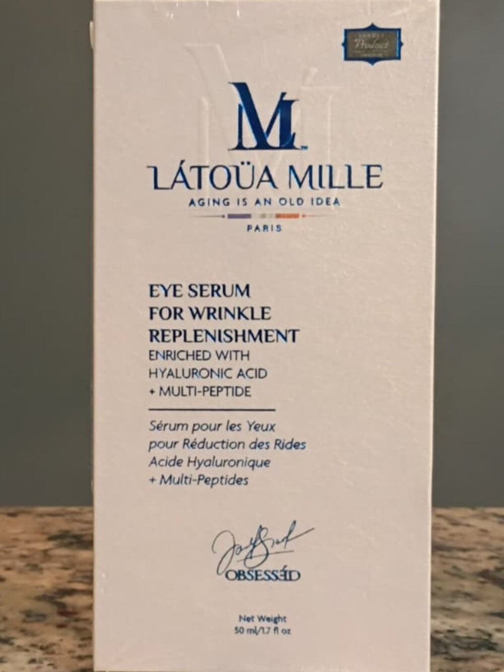 LATOUA MILL EYE SERUM-WRINKLE REPLENISHMENT-HYALURONIC ACID-MULTI PEPTIDE-1.7 oz